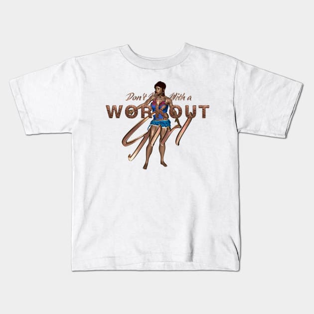 Workout Girl Humor Kids T-Shirt by teepossible